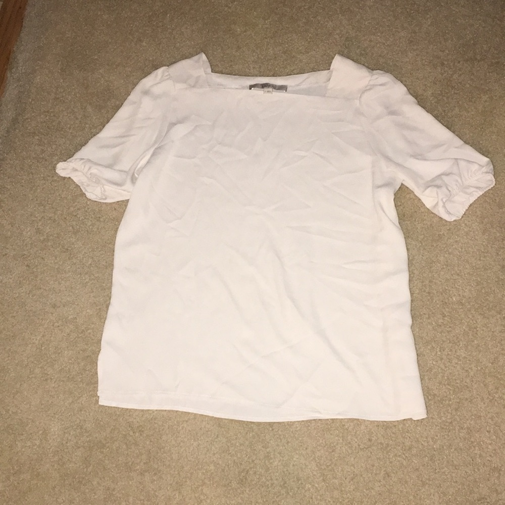 Ivory White Loft Short Sleeved Blouse